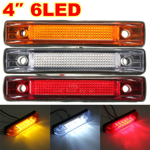 6 LED Utility LED Car Truck Side Marker Clearance Light Lamp White Yellow Red Truck Trailer Lorry Stop Rear Lamp Side Light