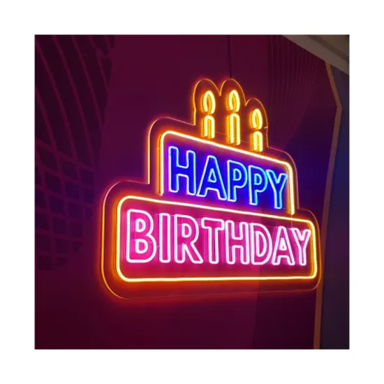 Happy Birthday Goldmore2: Custom Acrylic LED Neon Lights for Wedding and Party Decor