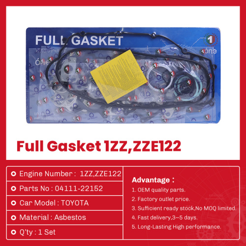 TOYOTA 1ZZ ZZE122 مجموعة حشيات المحرك الكاملة 04111-22152