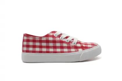 Plaid Slip-on Sneaker On White Sole Shoes
