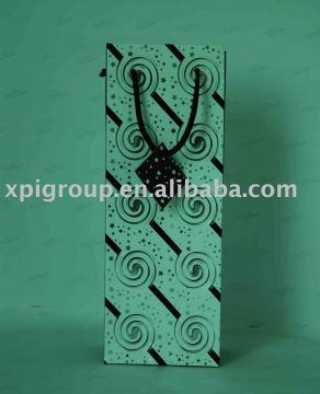 wine packaging bag/wine bag/printed paper bag with drawstring handle