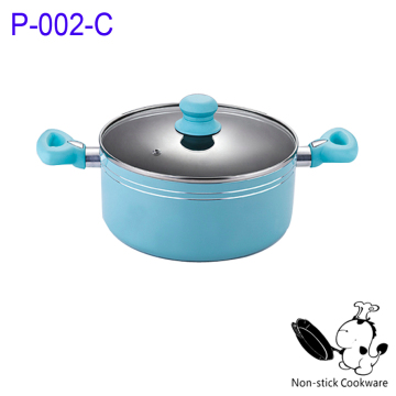 Cheap pressed teflon non stick sauce pot