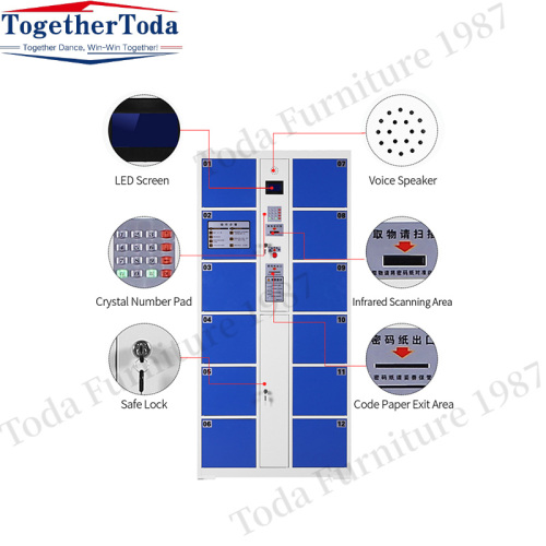 Multifunctional metal smart locker with electronic lock