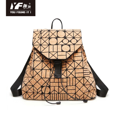 School Backpacks Factory directly supply cork women back pack wooden vegan geometric wooden back pack Supplier