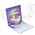 Tarjeta de felicitación LED emergente de feliz cumpleaños con sonido y luces intermitentes
