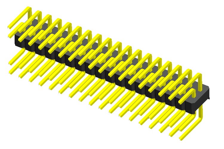 2,0 mm (.079 &#39;&#39;) Connecteur d&#39;en-tête de goupille de pas Double Row U Type / Angle C