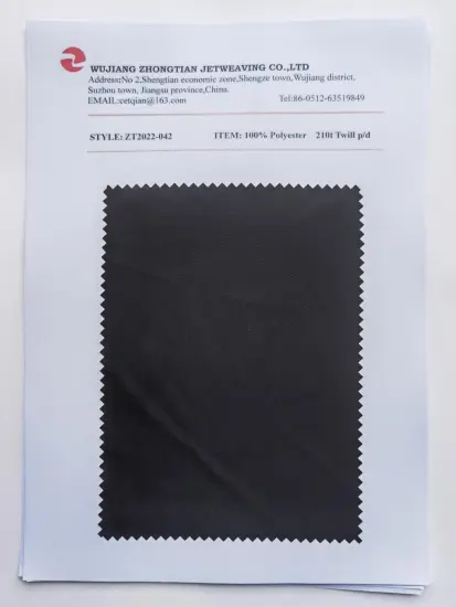 100% Polyester 210t Twill p/d