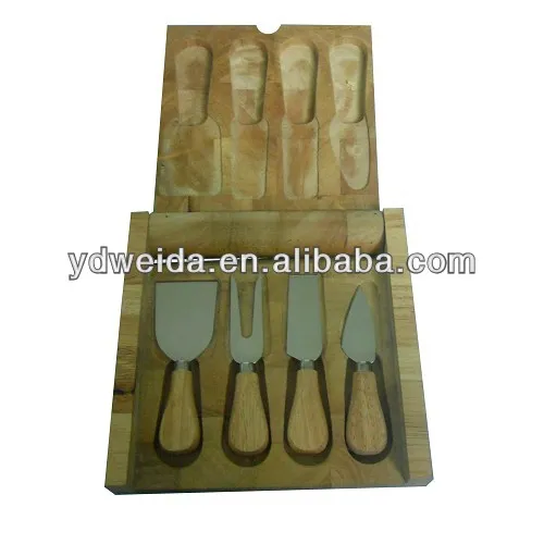 cheese serving set with wooden case