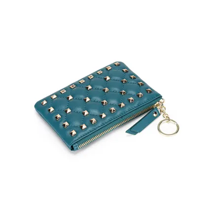 2021 coin key square metal decoration zipper wallet