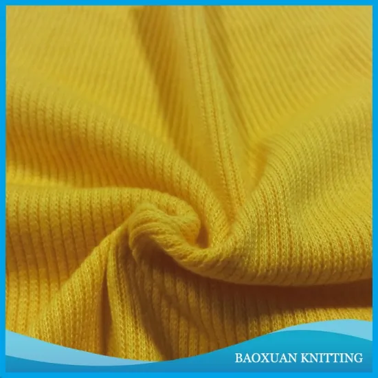 100%polyester 2*2 orange knit rib fabric