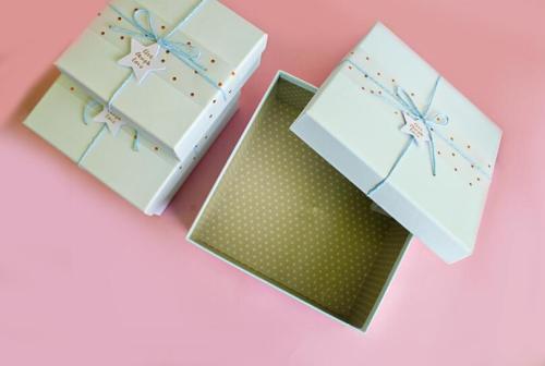 Elegant Pink Gift Box Blue Gift Box