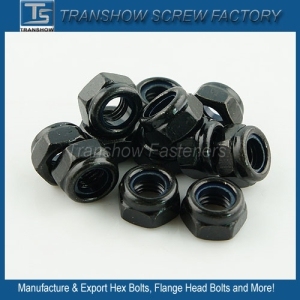 high quality black plated hex Nylon Insert Self Lock Nut M8-1.25