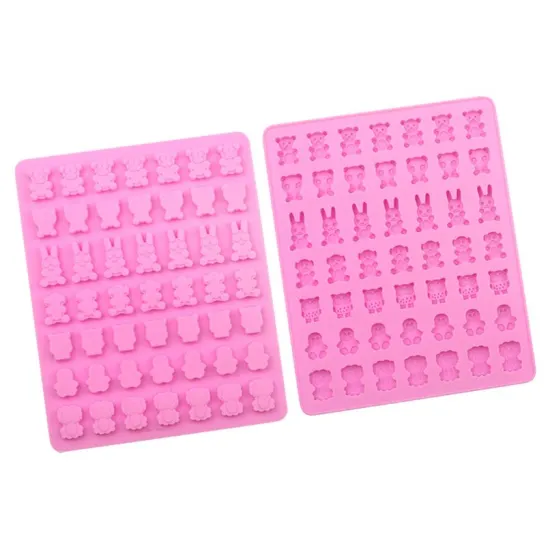 Cavity Carton Silicone Mold for Candy Chocolate - Bear Rabbit Lion (320 49)