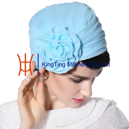 Fresh Blue Ladies Elegant Organza Bonnet Hats For Sale