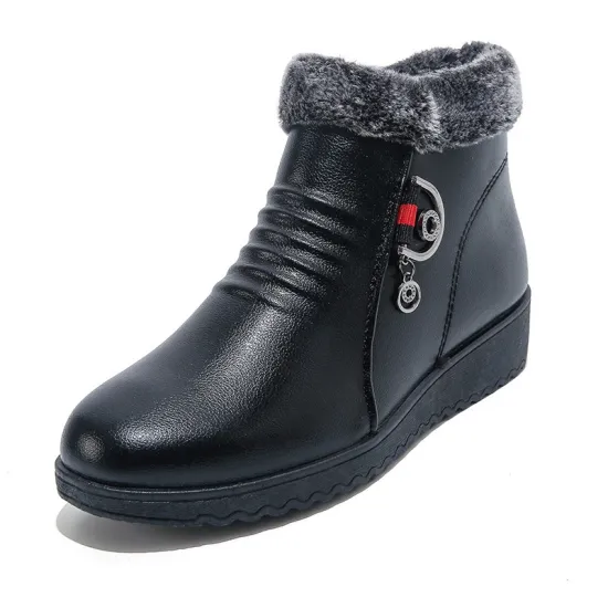 Anti slip flat bottomed grandma's short boots
