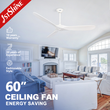 1sthine Ventilateur de plafond: ventilateur électrique à lame en bois blanc avec télécommande