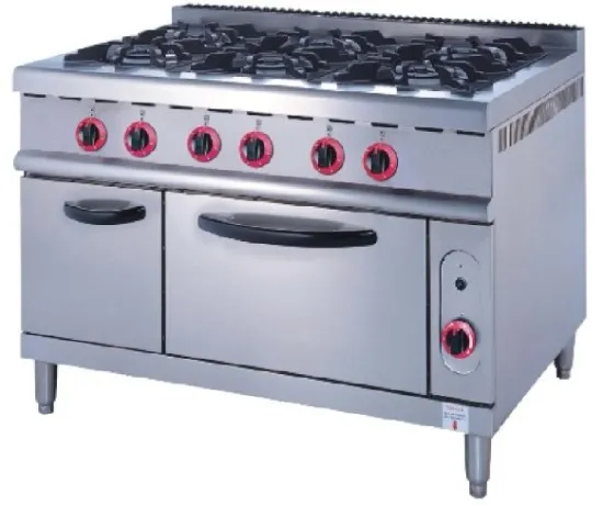 Gas range w/ 6-burner & oven