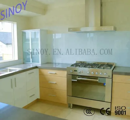 White Painted Glass Vidrio Pintado en Blanco for Kitchen Wall Glass