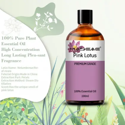 Natural  Pink Lotus Oil Therapeutic Grade Pink Lotus Flower Essential Oil