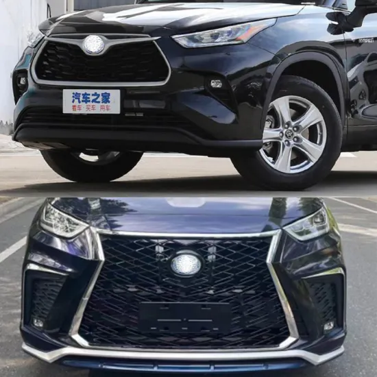 Car Body Kit Bumper Conversion Kit for Toyota Highlander 2022-2023 to Lexus Design