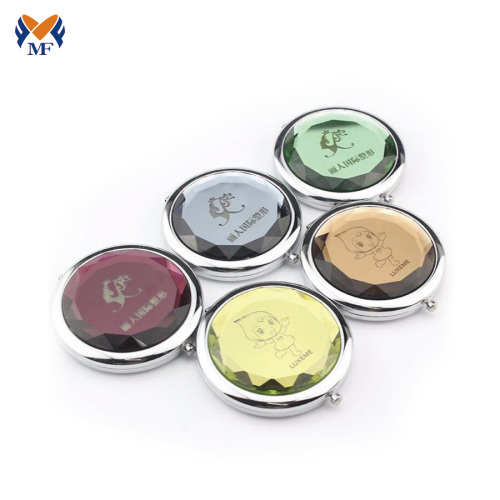 Metalen ronde compacte make-up zakspiegel