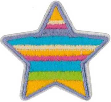 Embroidery Appliques - Sticker Rainbow Star for X'mas Decoration (Patch/Emblem/Badge/Label/Crest/Insignia)