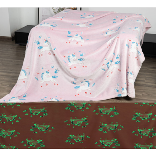 Chăn phát sáng kỳ lân màu hồng