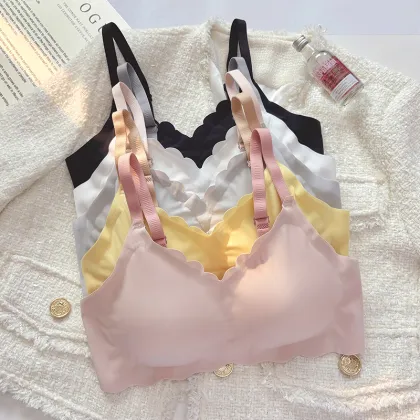 Hot Selling Factory Price Breasted Design High Elastic Women's Bra With Thin Straps
