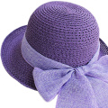 Summer ladies bow soft straw hat