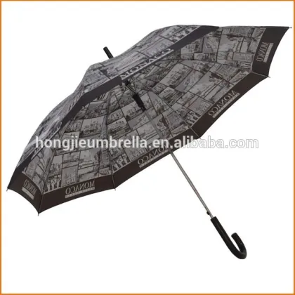 Pongee Material sunscreen printing umbrella Advertising cheap straight automatic umbrella