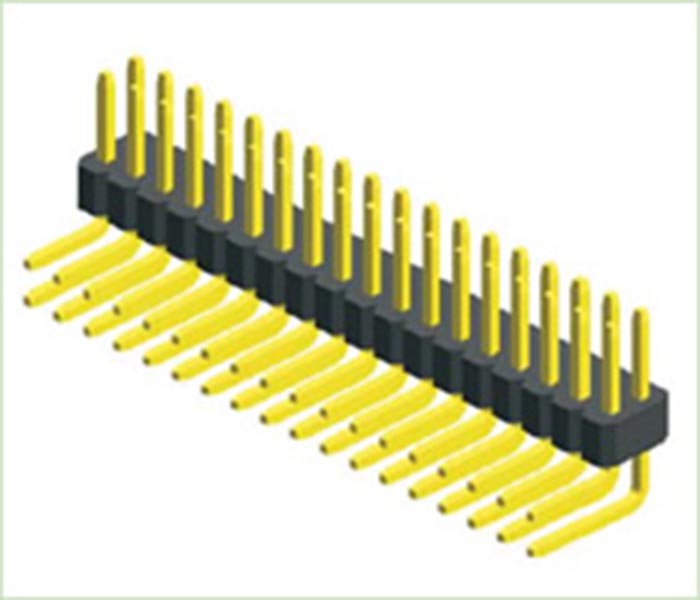 PH1MM (0.039 &quot;) Encabezado del pin de doble hilera Ángulo recto