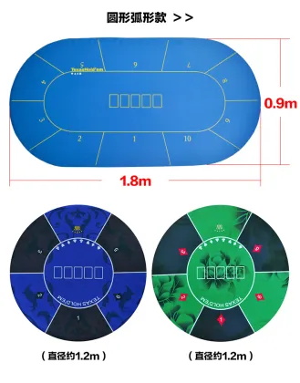 Extra Large Customized Rubber Poker Table Mat Round Shape Mahjong Play Desk Mat