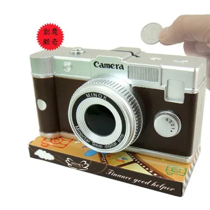 Creative Plastic Leica Camera Coin Bank Money Box Savings Bank Box