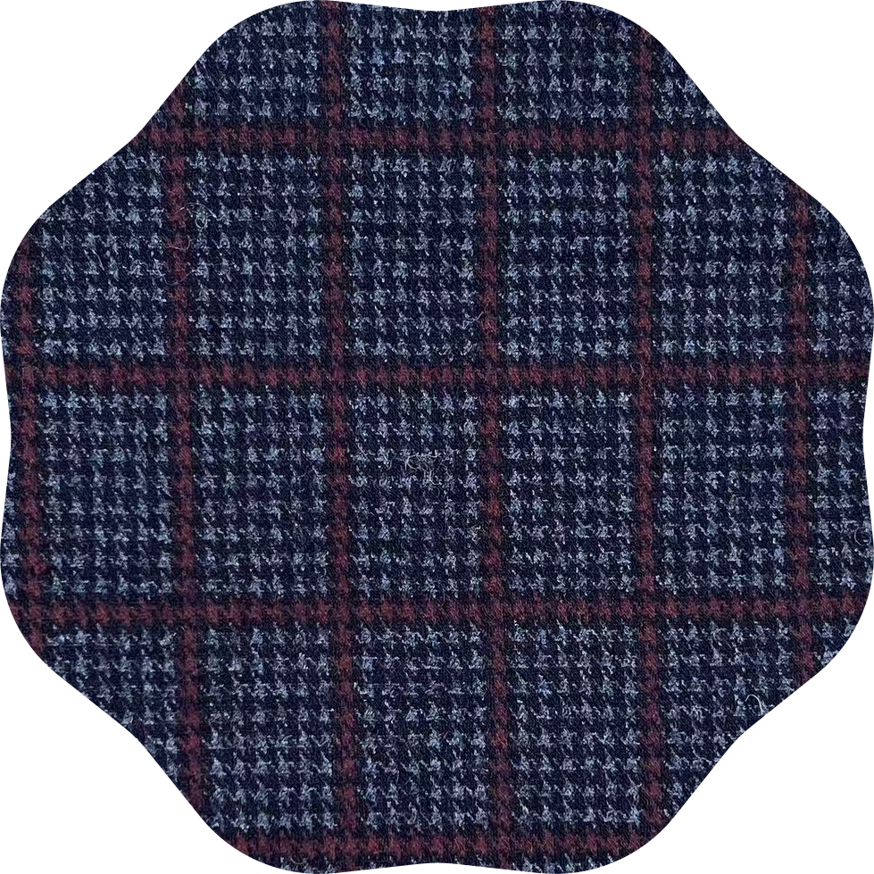 Knit plaid wool cotton for men suiting fabric