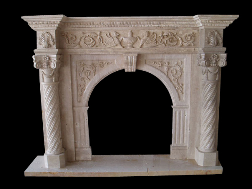 Roman Column Carving Fireplace
