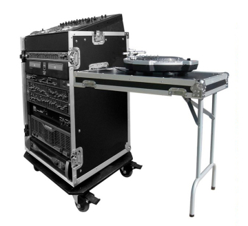 Hight quality aluminum flight case-11U SLANT RACK, 16U VERTICAL RACK, WITH CASTERS AND TABLE(XY-637)