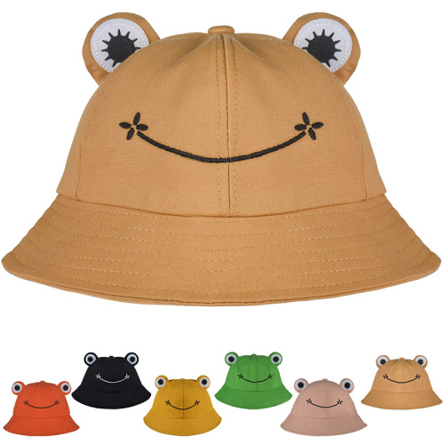 Summer Outdoor Sun Protection Cap Women Frog Cotton Bucket Hat Supplier