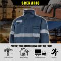 Ansi Hi Vis Vis Construction Work Jacket na Marinha