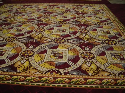 Hotel Carpet Brown With Floral Pattern , Solutia Material Carpet