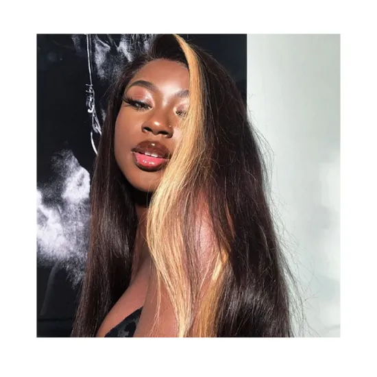 Modern Show Highlighted Human Hair Lace Wigs Hot Selling 1B/27 Blonde European Hair Wig With Pre Plucked