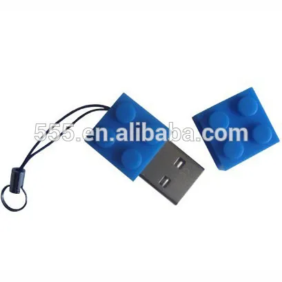 Mini Toy bricks USB flash drive with keychain in multi-color