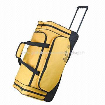 New elegant rolling travel bag, in yellow color, high quality and cheap price