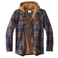 Men's Winter plaid hooded coat