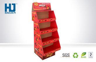 Red Sandwich Biscuit Cardboard POP Up Display Stand With 4