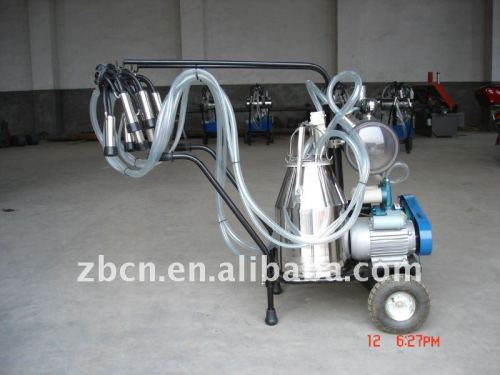 double barrels vacuum pump type milking machine