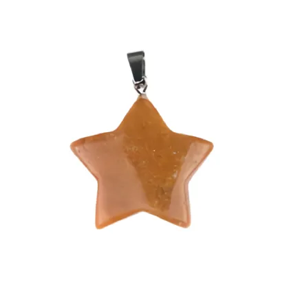 Yellow Jade 30mm Star Pendant Pendant for DIY Making Jewelry