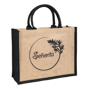 Wholesale Customized Logo Jute Tote Bags for Wedding Gifts