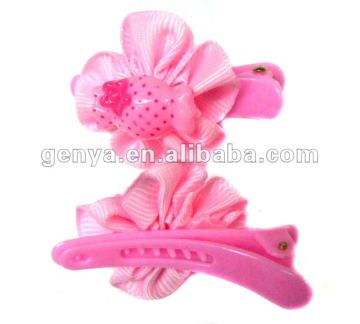 2013 fashion Kids Plastic hair Clip with fabric flower and fruit decorations, cute fruit hairpin