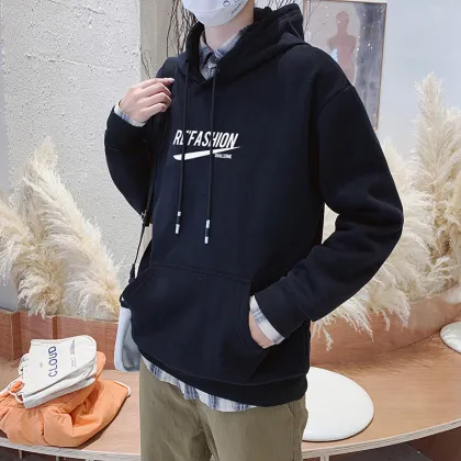 2020 New Men's polyester cotton hooded sweatshirt