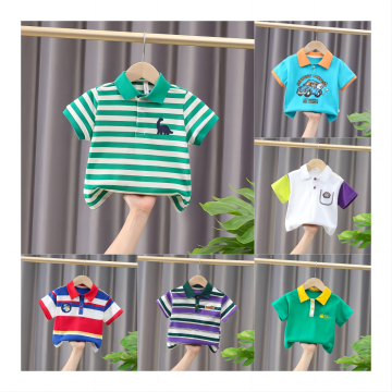 2024 Kids 'Summer 100% βαμβακερό μπλουζάκι με κοντό μανίκι Polo T-shirt